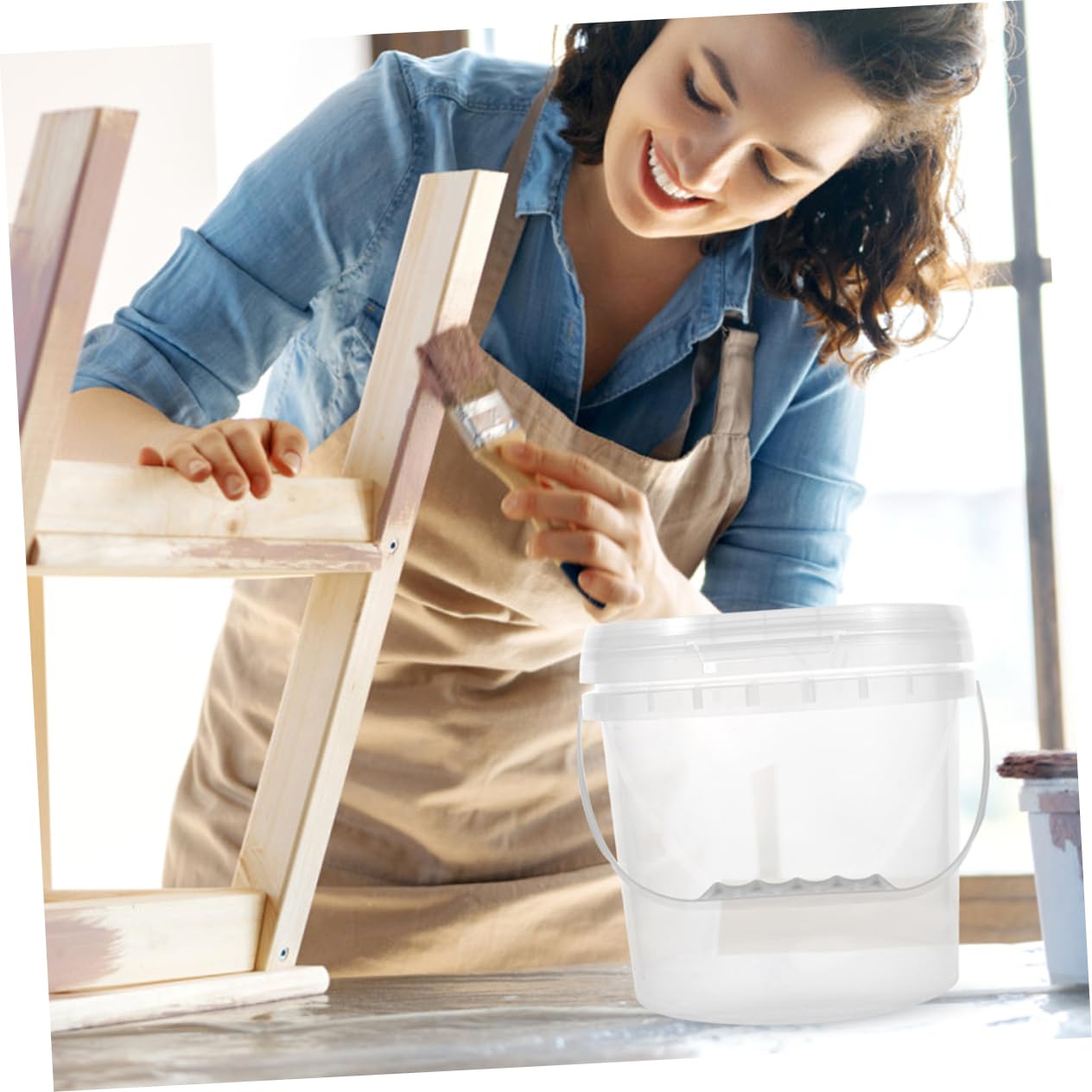 Cubeta de Plástico para Pintura con Asa, 2 Piezas, 5 L