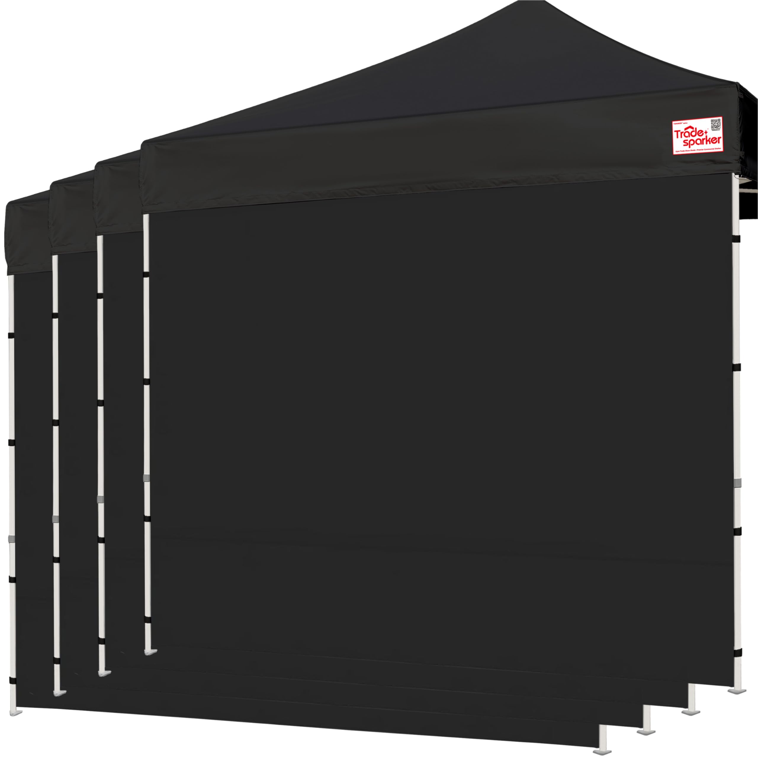 Tradesparker 10x10 Pop up Canopy Sidewall Kit Only, 3 Sidewalls &amp; 1 Doorwall Removable Zipper End Fit for Commercial Instant Tent Canopies,NOT Excluding Top and Frame,Black