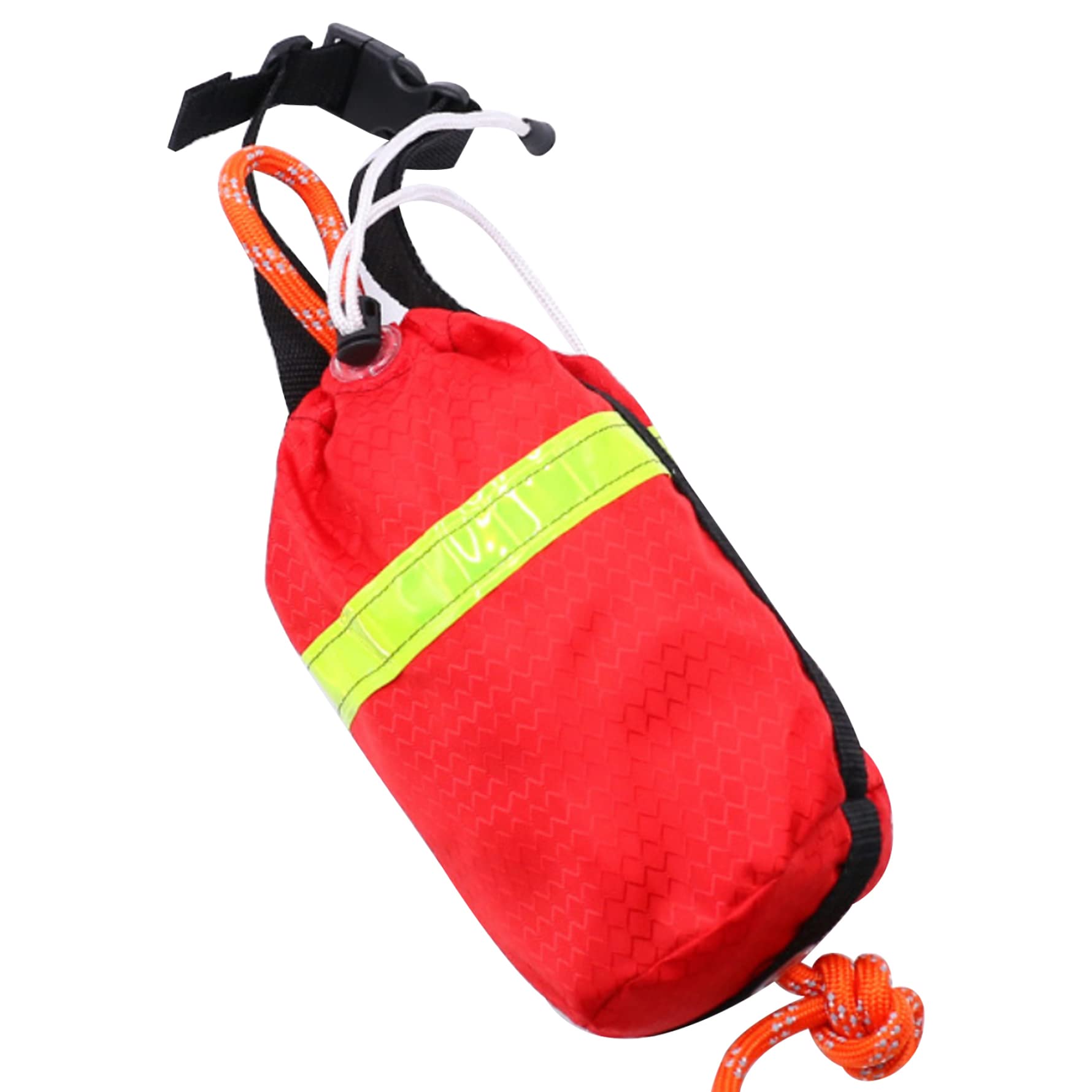 VONGLYHOOWater Rescue Throw Bag with Reflective Tapes High Visibility Floating Line Multipurpose Emergency Safety Equipment for Boating Red 31m