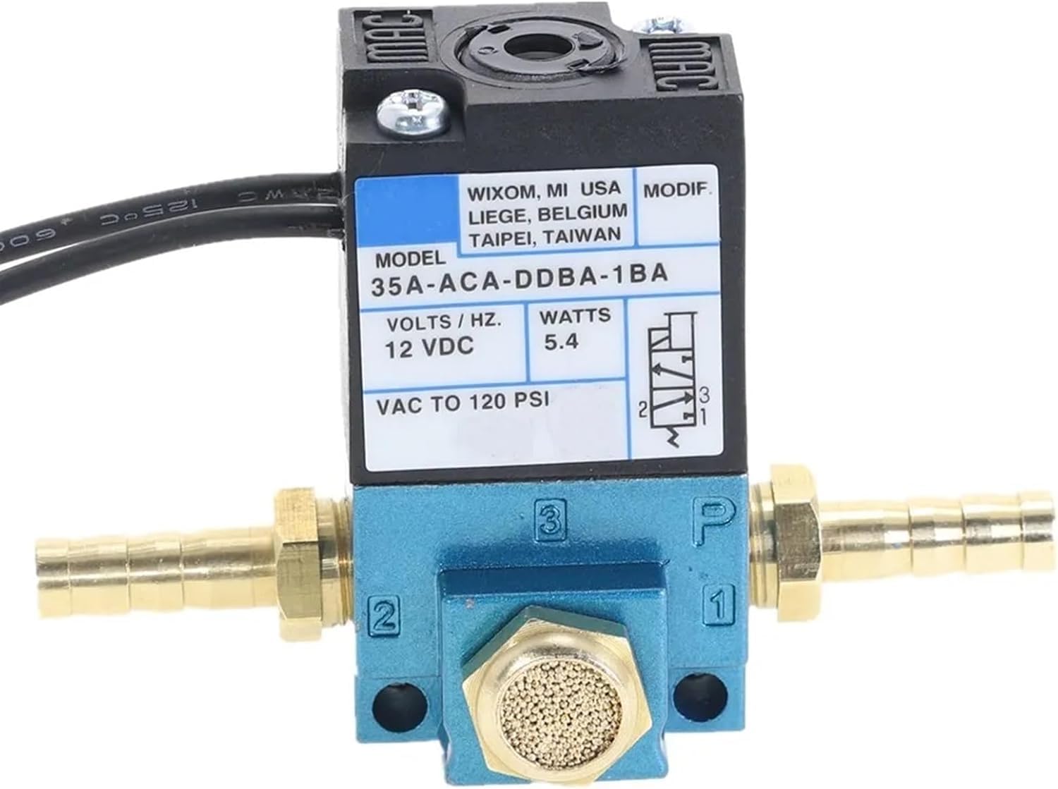Solénoïde Mac 3 Port avec silencieux en laiton pour stabiliser le cycle de charge turbo