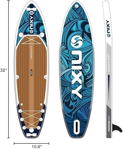 Miniatura 9 de NIXY Newport Inflatable Stand Up Paddle Board- Premium All Around SUP, Durable &amp; Lightweight 106 x 33 x 6 iSUP, Travel Bag, Carbon Hybrid Paddle,