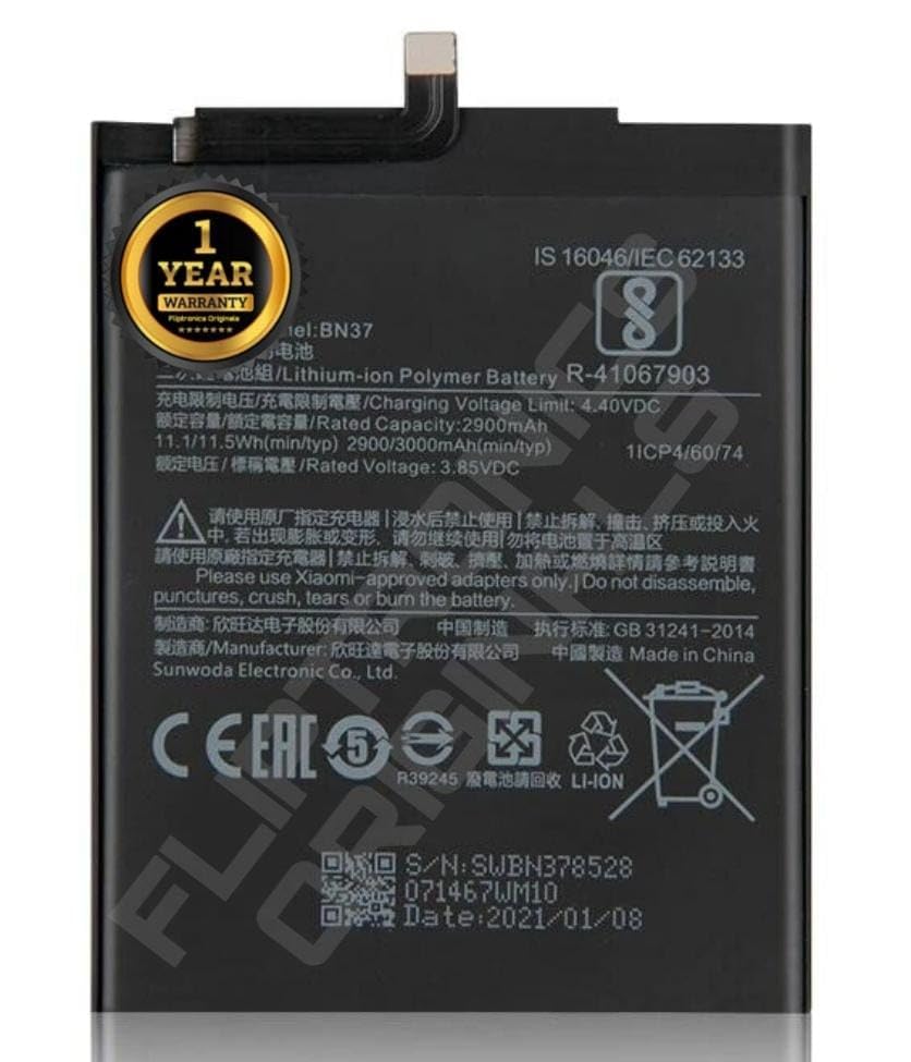 Image of BN37 Battery for Redmi 6A / 6 / M1804C3CG, M1804C3CH, M1804C3CI Battery with 1 Year Warranty** (I80)