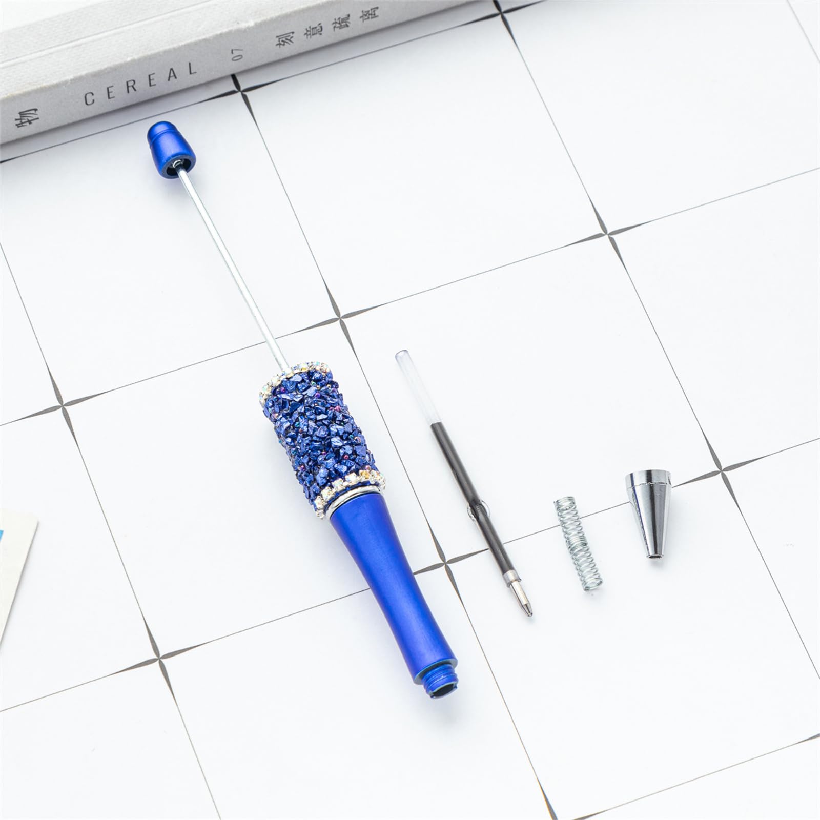 Beadable Ballpoint Pen Retractable Ballpoint Pen Rhinestones Beadable Pen for Student Boy Girl Reward Birthday — view 6