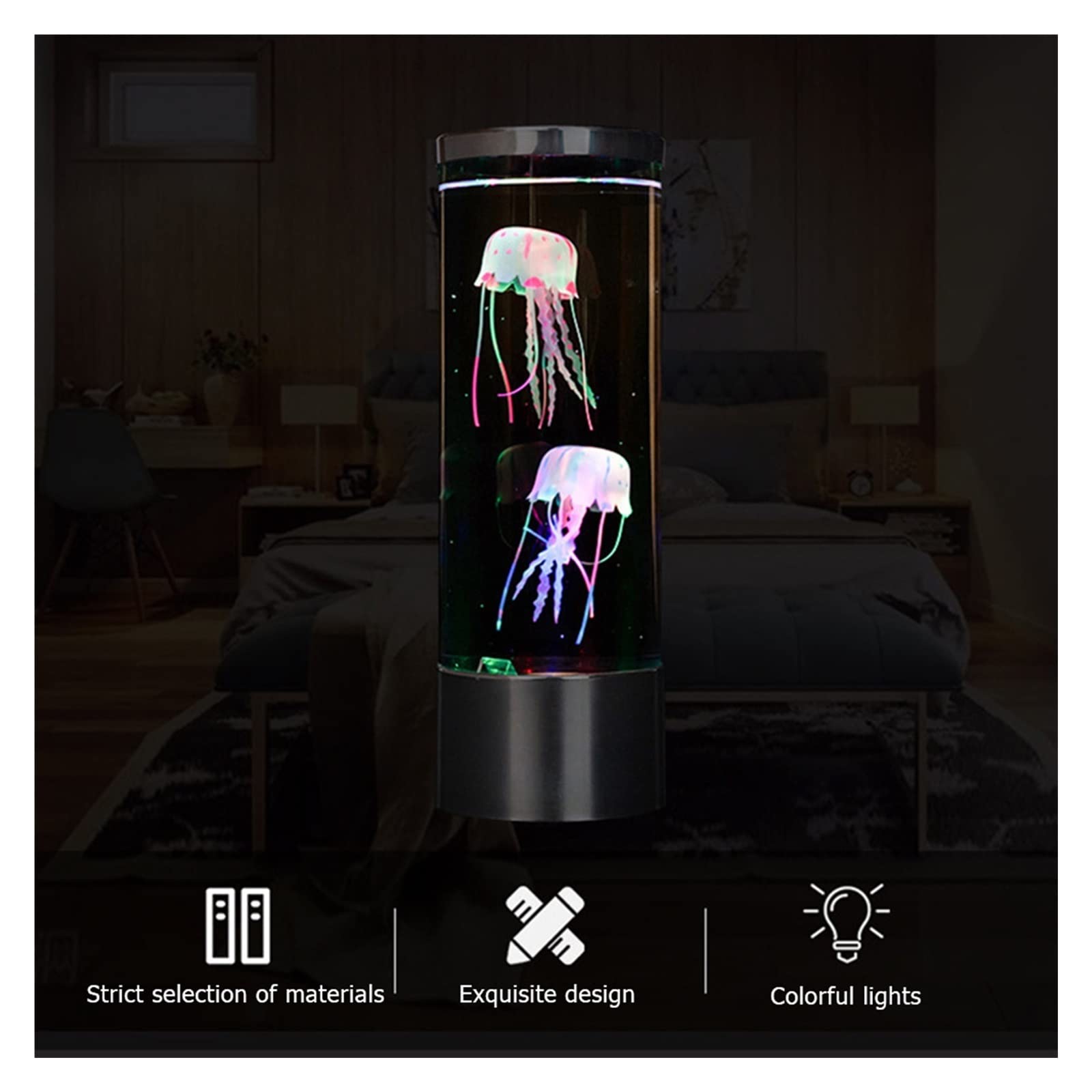 lampa meduzy LED Fantasy Meduza Lampa nocna Lampka nocna Zmiana koloru Zmieniający się Meduza Zbiornik Akwarium Lampa Led Relaksujące Nastrojowe Światła Lampa Lawowa (Kolor: B, Rozmiar: 1)