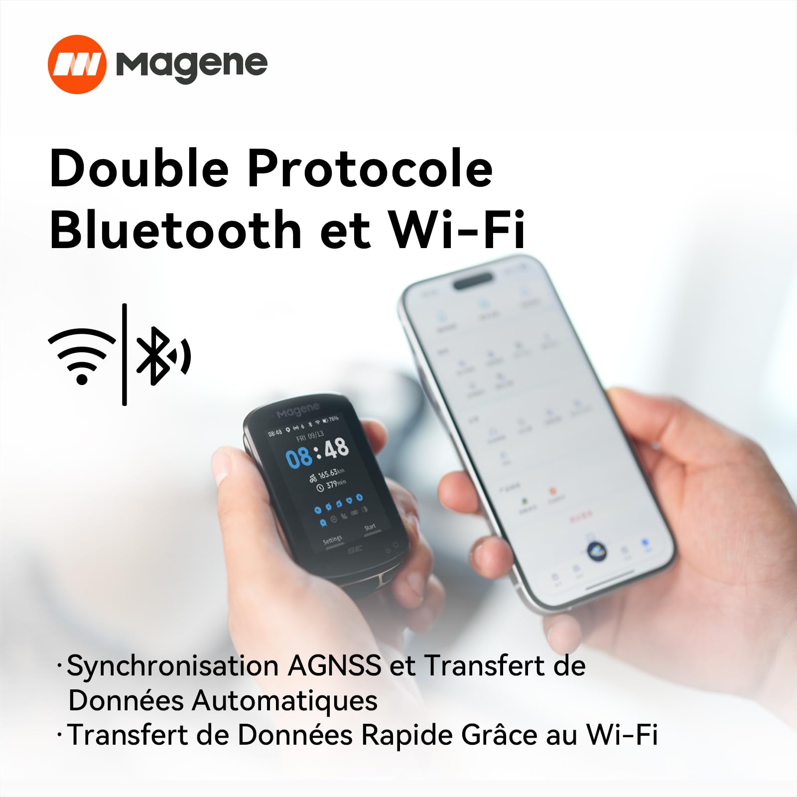 Magene C506SE Compteur Vélo GPS sans Fil, Écran Couleur Étanche de 2,4'', Navigation Routière, Bluetooth&WiFi, Données Personnalisées, 11 Langues