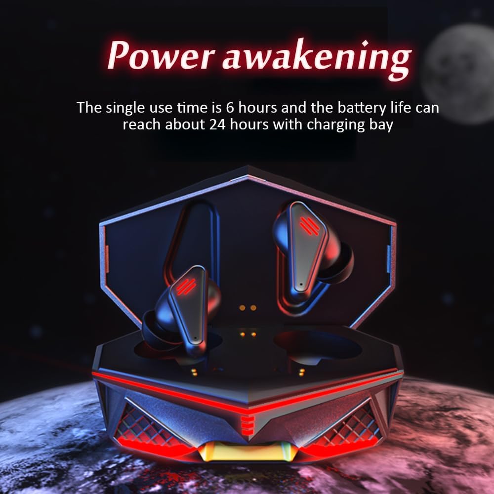 Wireless Gaming Earbud, K98 Wireless Gaming Headphone with Charging Case and Built-in Mic, Bluetooth 5.1 Dual Game Music Mode Earbuds Wireless Headphones with 30 Hours Playtime, RGB - Image 4