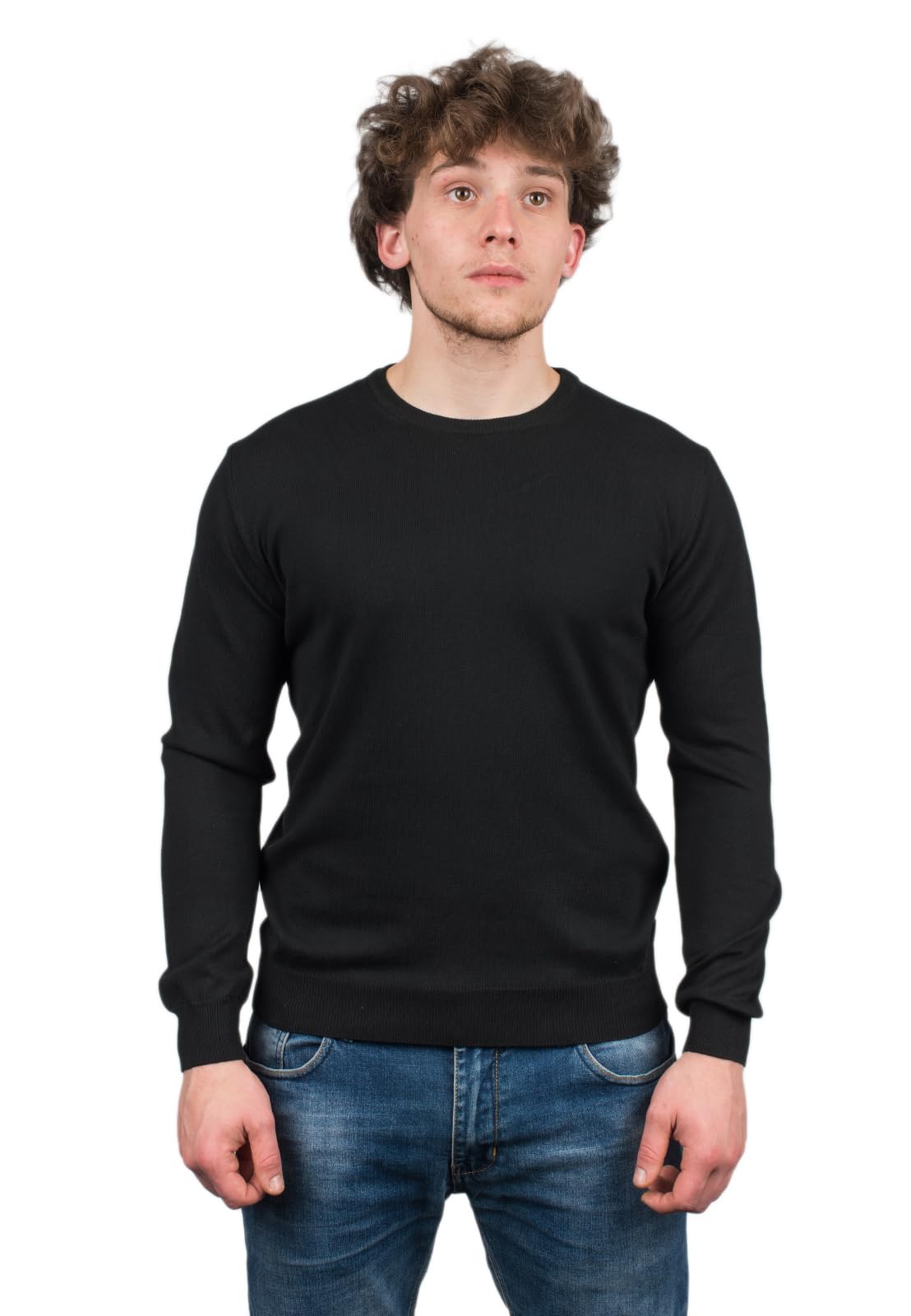 Dalle Piane Cashmere Herren Pullover Rundhals 100% Baumwolle | Leichter Strickpullover für Frühling, Sommer und Büro, atmungsaktive Baumwolle, Geschenk für Ihn, Made in Italy