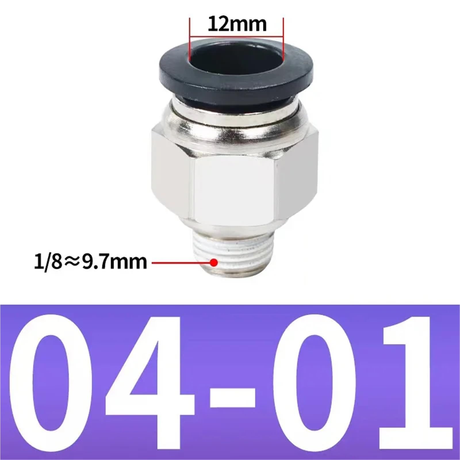 Pneumatic Air Connector Fitting 4mm 6mm 8/10mm Thread 1/8 1/4 3/8 1/2 Hose Fittings Pipe ittings 5pcs(PC4-01)