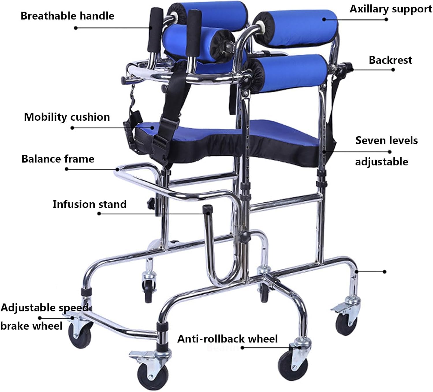 Walker dziecięce porażenie mózgowe, przenośny, regulowany, pionowy chodzik, lekki aluminiowy chodzik, dla dzieci z porażeniem mózgowym - rehabilitacja stojąca rama, chodziki, pomoc w