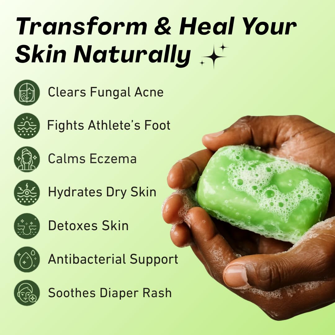 loravey antifungal relief soap bar，loravey soap，Teebaumseife mit Teebaumöl – Für Gesicht & Körper, Natürliche Reinigung & Hautpflege, Mild und Effektiv Bodywash & Körperseife