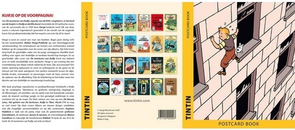 Moulinsart Set of 24 Postcards of The Adventures of Tintin Book Covers 31311 (10x15cm)