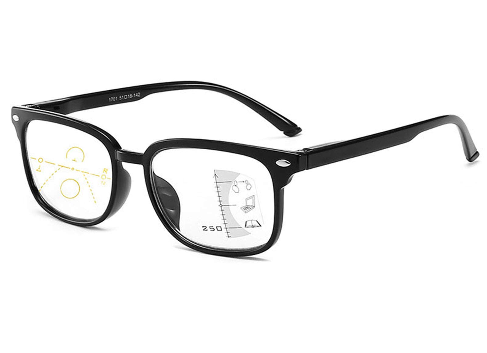 keephen Progressive Multifocus Computer Reading Glasses Blue Light Blocking Spring Hinge Multifocal Readers Eyeglasses +1.0 to +3.5