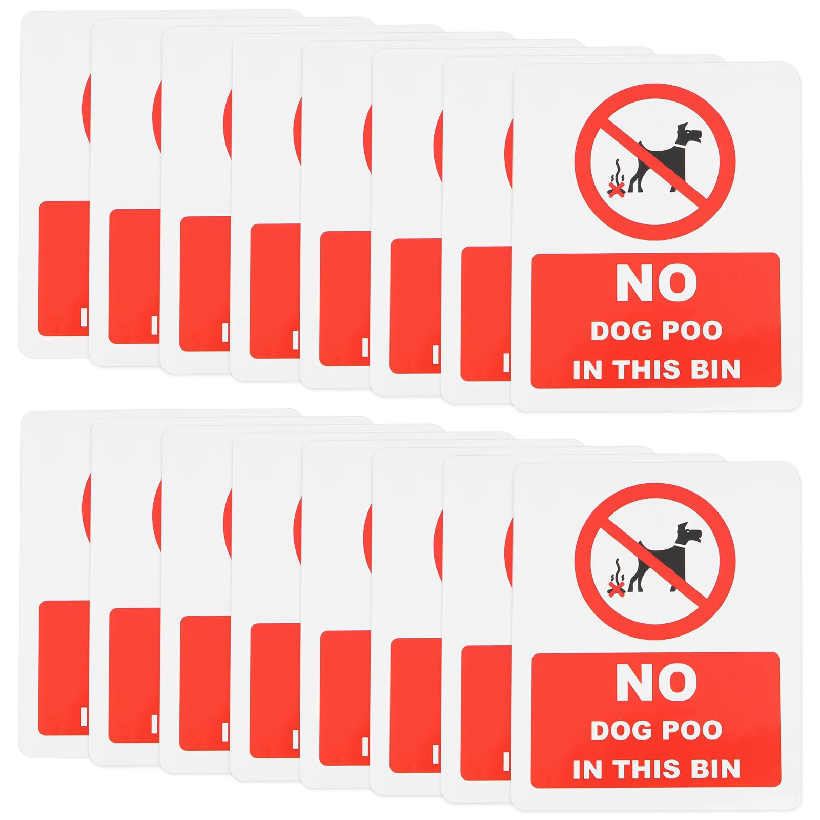 SG Store 16pcs 90mm x 110mm No Dog Poo in This Bin Stickers Waterproof Vinyl Decals