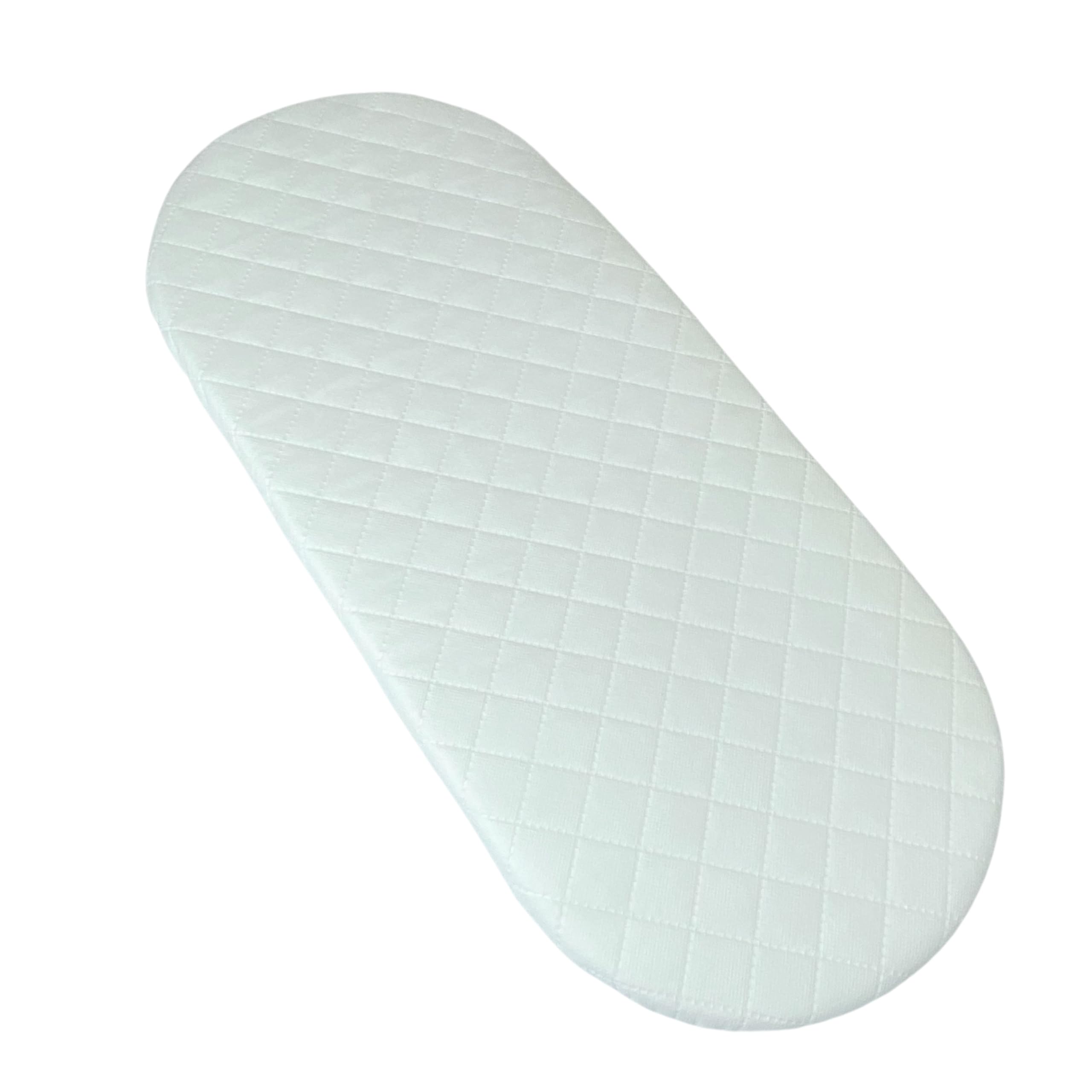Moses Basket Mattress Oval Shaped Breathable, Hypoallergenic Foam Mattress with Quilted Removable cover. Extra Soft and Firm 4 cm depth (66 x 30 cm)