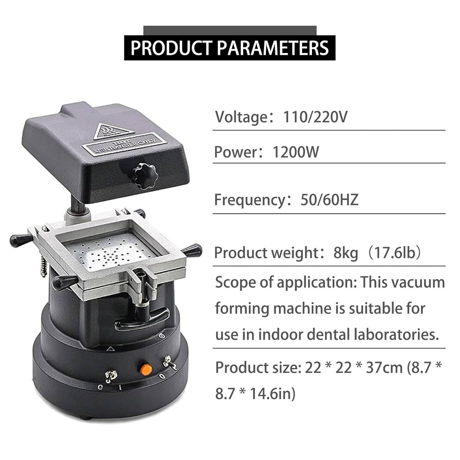 Macchina termoformatrice per Laboratorio odontotecnico da 1200 W, Strumento per termoformatura, Materiali e Piccole Attrezzature per Laboratorio odontotecnico, per stampaggio odontoiatrico