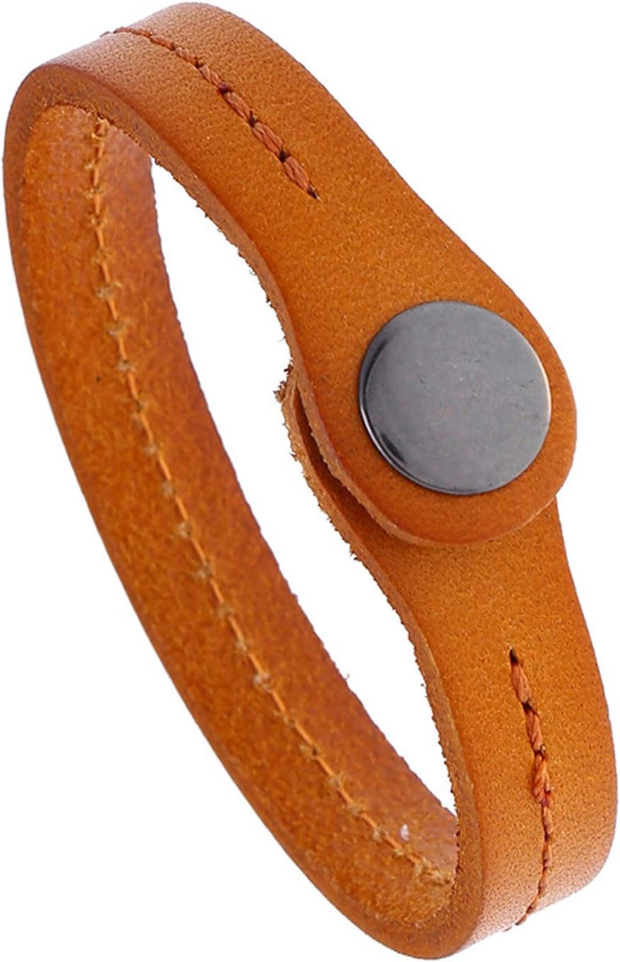 Xusamss Punk Rock Snap Wristband Leather Cuff Bracelet
