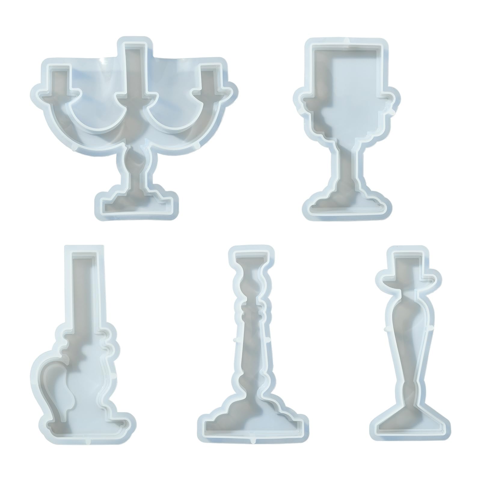 UR URLIFEHALL 5 Pcs Silicone Candle Holder Moulds Candlestick Shaped Epoxy Resin Casting Moulds for Crafts DIY Candles Ornament Table Decor