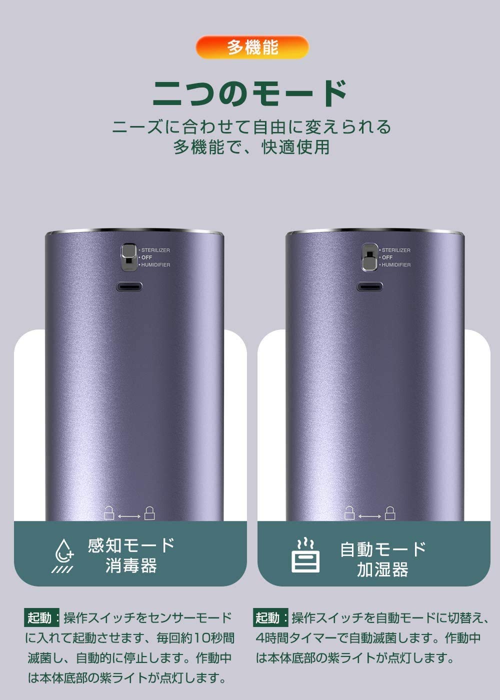 Pulverizador automático de desinfección de Alcohol Mini infrarrojo portátil, dispensador de Alcohol sin Toque, esterilizador de inducción de Carga USB,Sexy Purple
