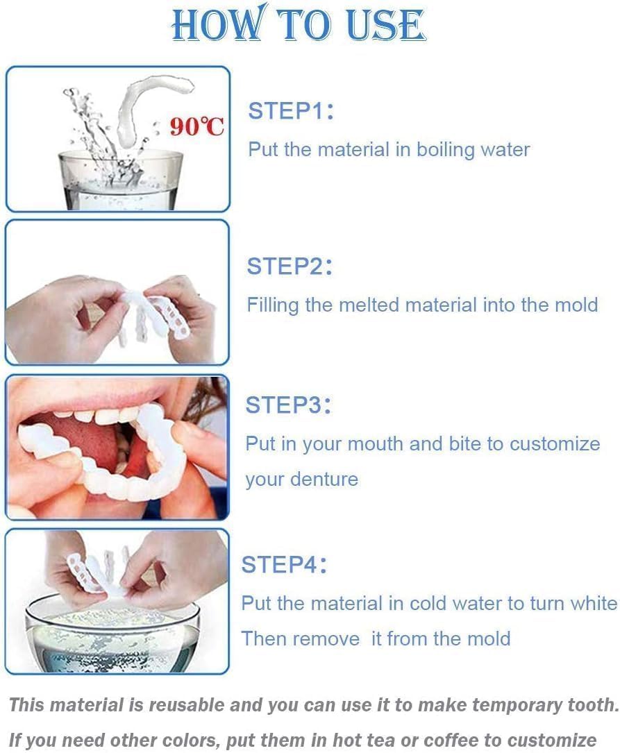 Instant Perfect Smile Comfort Fit Flex Teeth Veneers – Natural Denture Covers for Upper and Lower Teeth, Whiten & Enhance Smile, Easy Fit, Removable Cosmetic Dental Solution 3