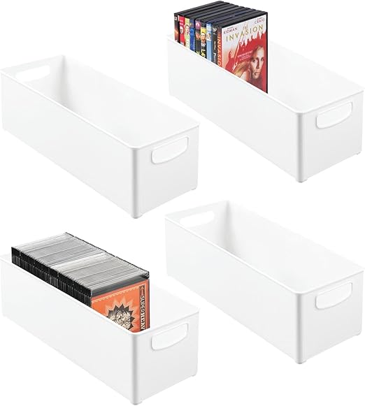 mDesign DVD storage box set of 4 - DVD storage system with handle ...