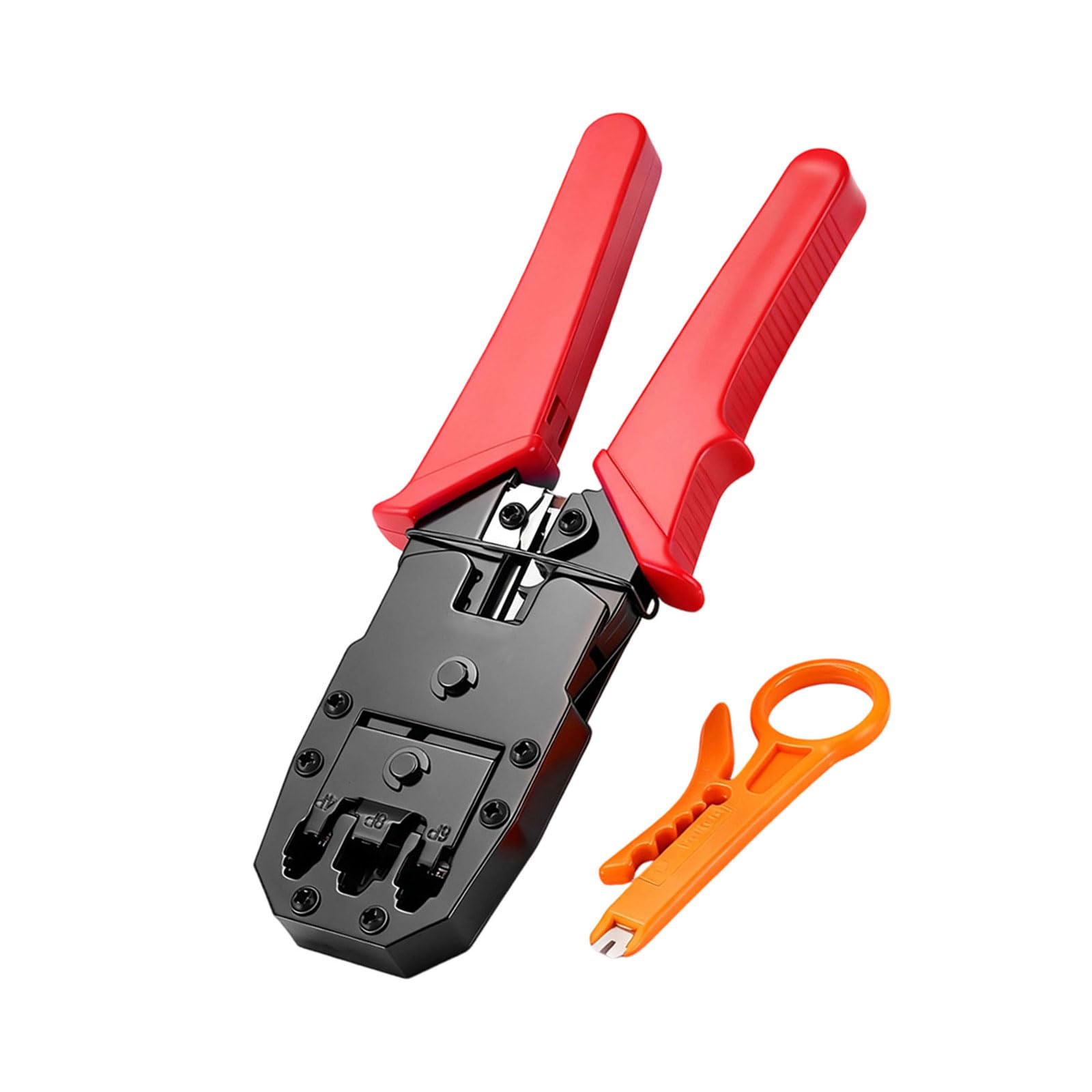 Hsioluted Monochrome Rj45 Crimp Tool, Ethernet Crimping Tool Crimper Ethernet Crimper For Cat5 Cat6 Cables With Ergonomic Handle