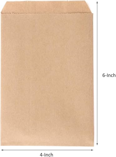 Miniatura 2 de Bolsas de papel Kraft marrón planas, 4 "x 6", 100 unidades