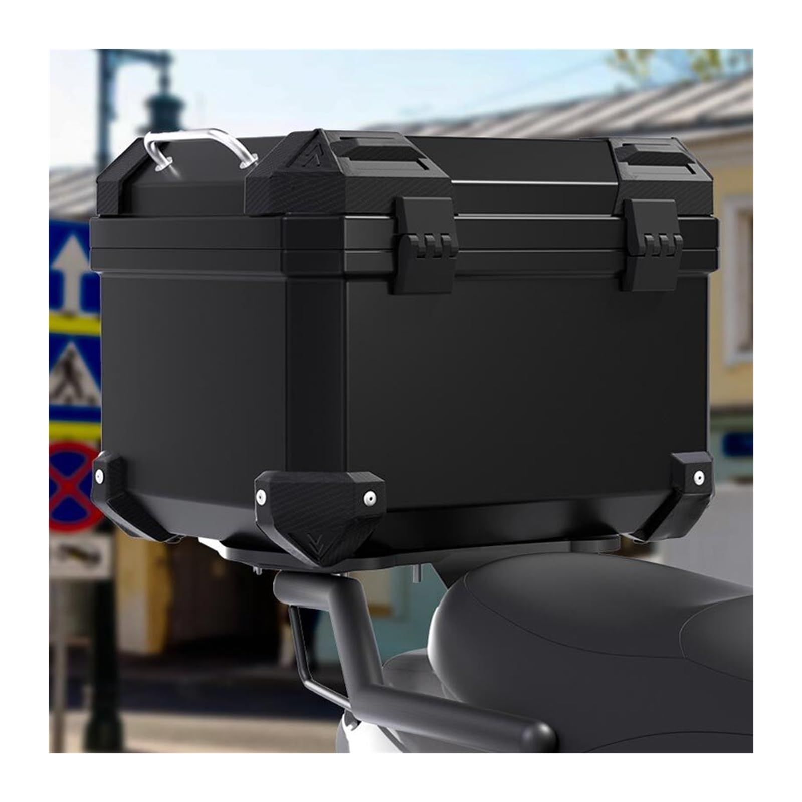 Top Case Box Luggage Moto Boîtier supérieur de Moto Universel, Coffre Moteur, boîte arrière avec Serrure, Support Montage Sacoche pour la Plupart des modèles(45L)