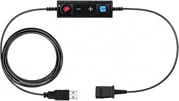 USB to QD Adapter Cable Compatible with any Plantronics, Poly or TruVoice Headset with a Quick Disconnect QD - Includes in-Line Volume Control and Mute Functionality