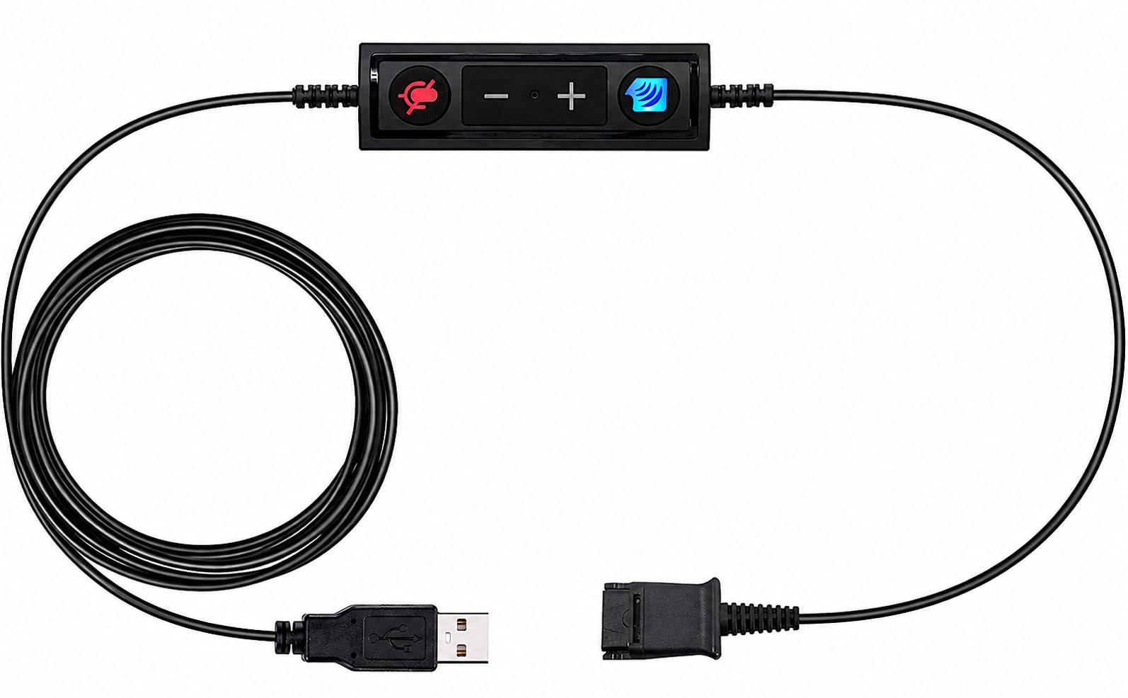 Adattatore USB TruVoice con controllo del volume e funzionalità mute - Compatibile con qualsiasi auricolare Plantronics o TruVoice e si collega a un PC, laptop o sofphone