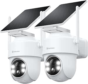 GALAYOU Solar Outdoor WiFi Surveillance Camera – 2K Wireless Surveillance Cameras with Battery, Color Night Vision, Siren, PIR Motion Sensor, Two-Way Audio, IP65, R1 asin的图片