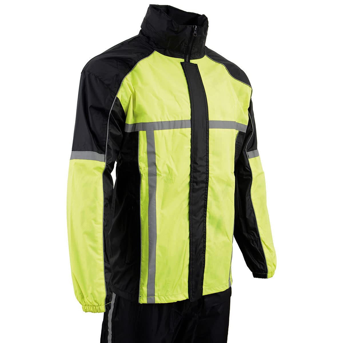 Milwaukee Leather MPM9510 - Traje de lluvia resistente al agua para hombre con cinta reflectante de alta visibilidad
