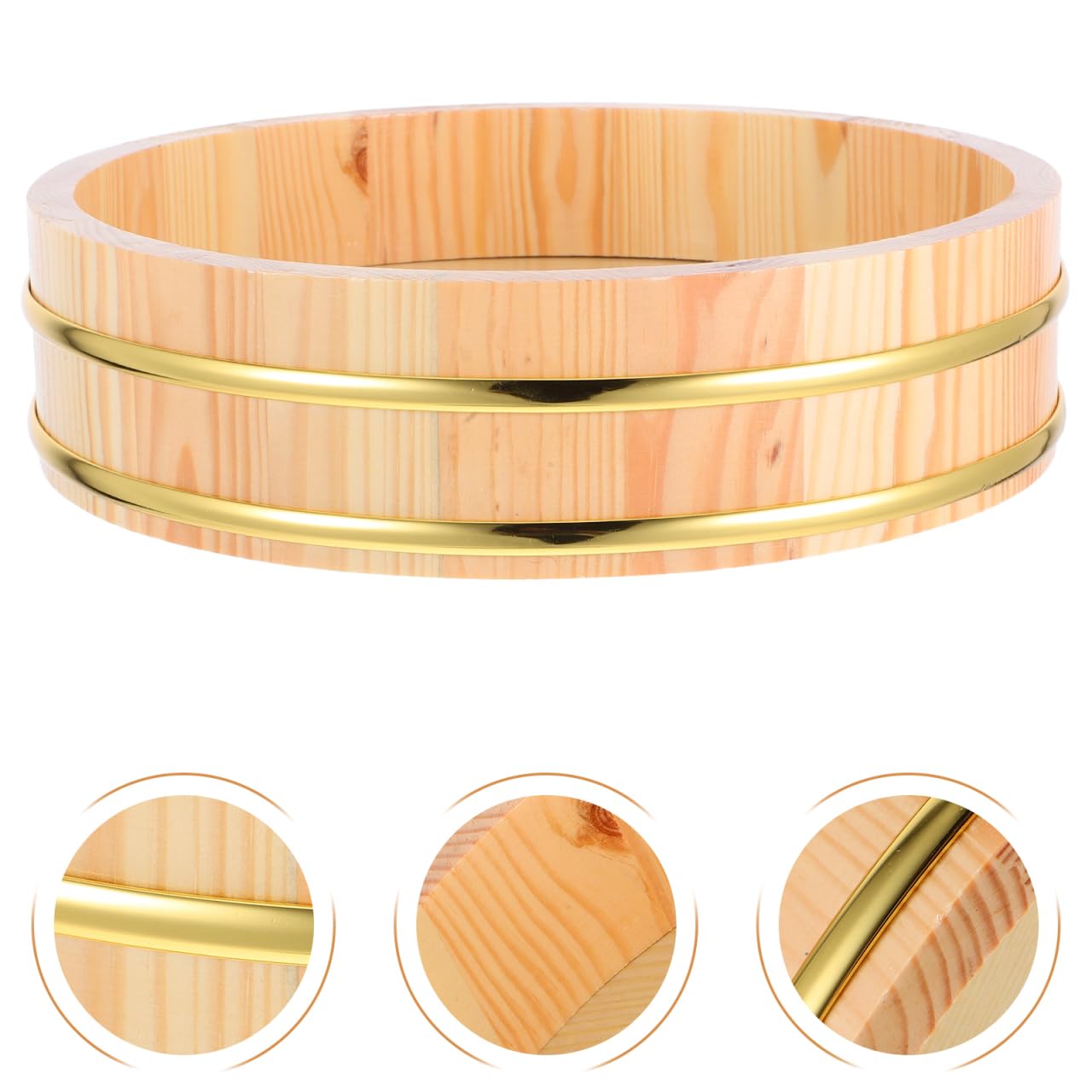 Zerodeko Sushi-Reis-Mischwanne Aus Holz Hangiri Reisschale FüR Sushireis Traditionelle Sushi HolzschüSsel FüR KüChe Und Restaurant 26.5cm