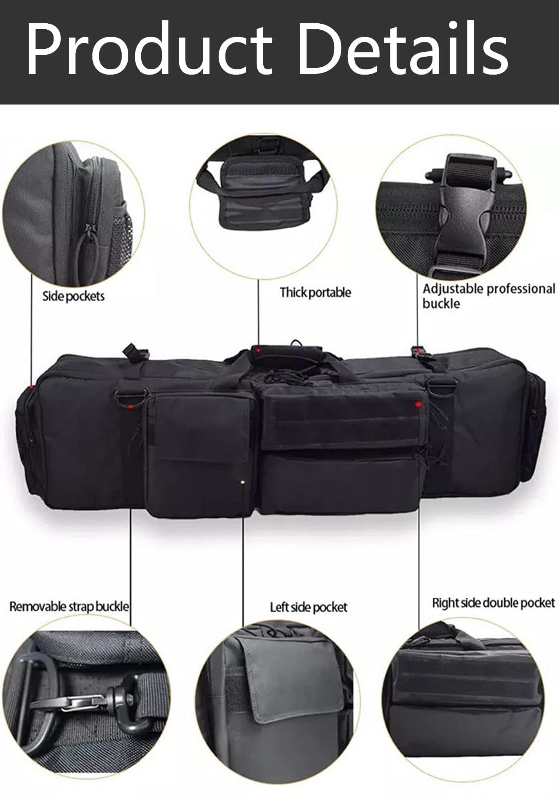 M249 Borsa Protettiva Da Fucile,Doppia Borsa Porta Fucile Sacca Custodia,Soft Air Caccia Con Tasche Ed Imbottitura,Capiente Grande,Attrezzature Tattiche Borse Per Caccia Pesca,Impermeabile