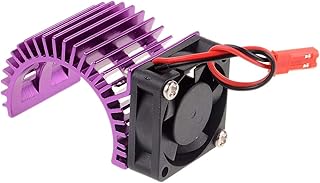 Hobbypower Alloy Heatsink with 5v Cooling Fan for RC 1/10 Model Car Truck 540 Motor -Purple