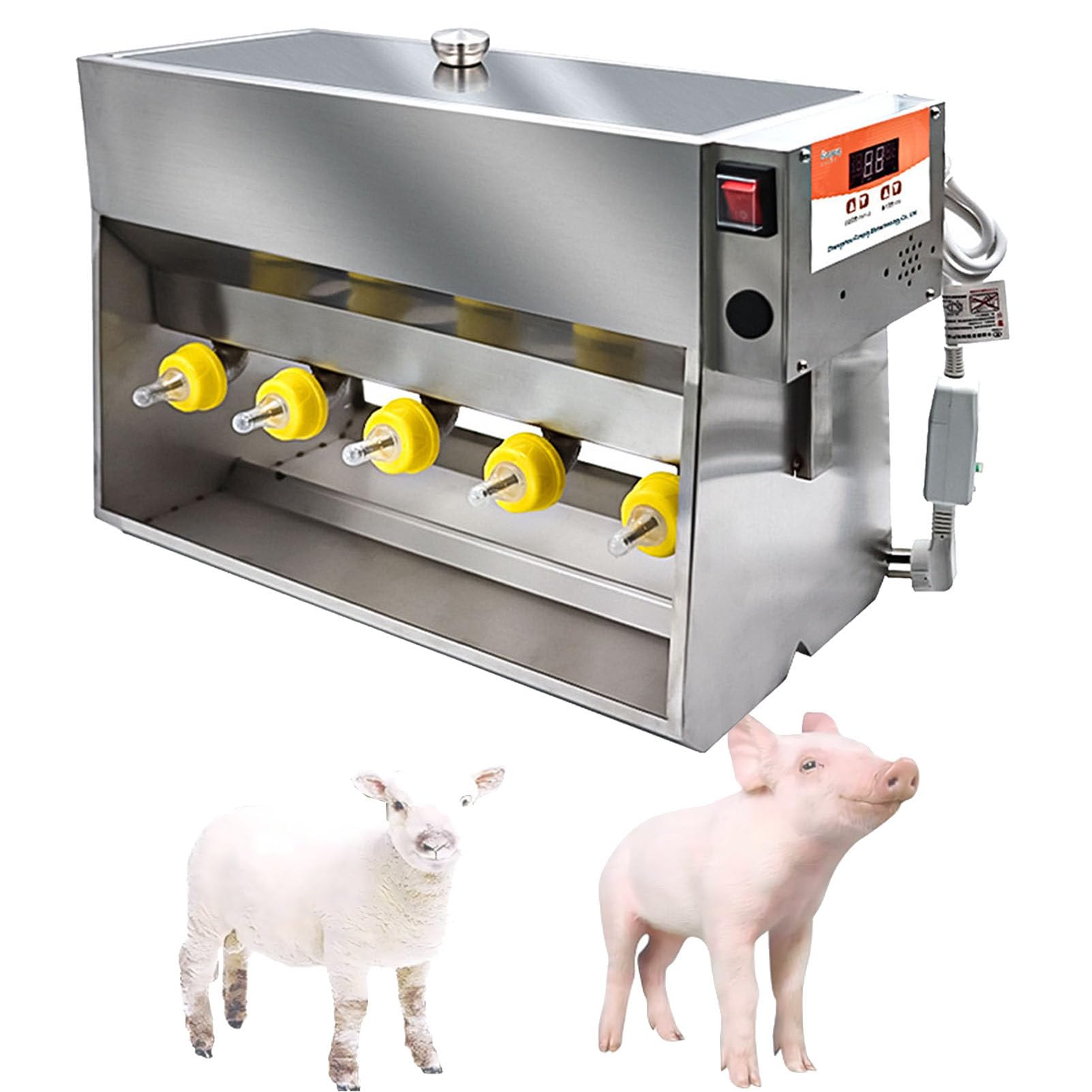 Mangiatoia automatica per biberon, 14 capezzoli, con simulazione del suono, in acciaio inox, adatta per suinetti e agnelli