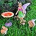 Mood Lab Fairy Garden Kit - Miniature Figurines & Accessories - Flower Set of 4 pcs - for Outdoor or House Decor
