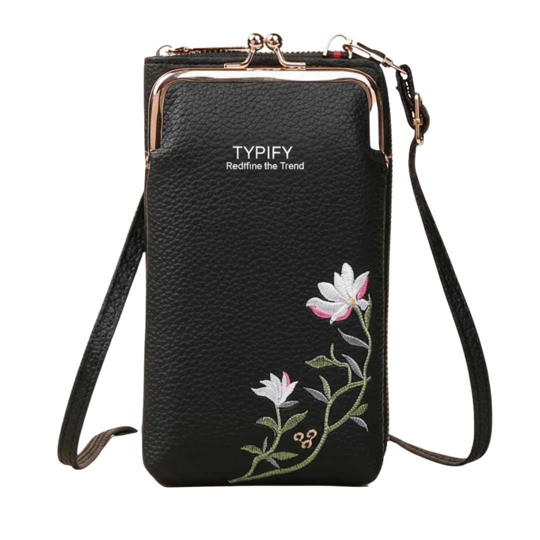 Women’s Mobile Sling Bag with Wallet | PU Leather Crossbody Pouch with Floral Embroidery | Lightweight Shoulder Purse for Girls & Ladies | Gift for Her-image-30