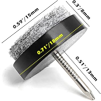 ALIMITOPIA 40pcs Furniture Felt Pad Heavy Duty Nail-on Chiar Slider Glide Pad Floor Protector for Wooden Furniture Chair Tables Leg Feet(18mm or 0.7;Black)