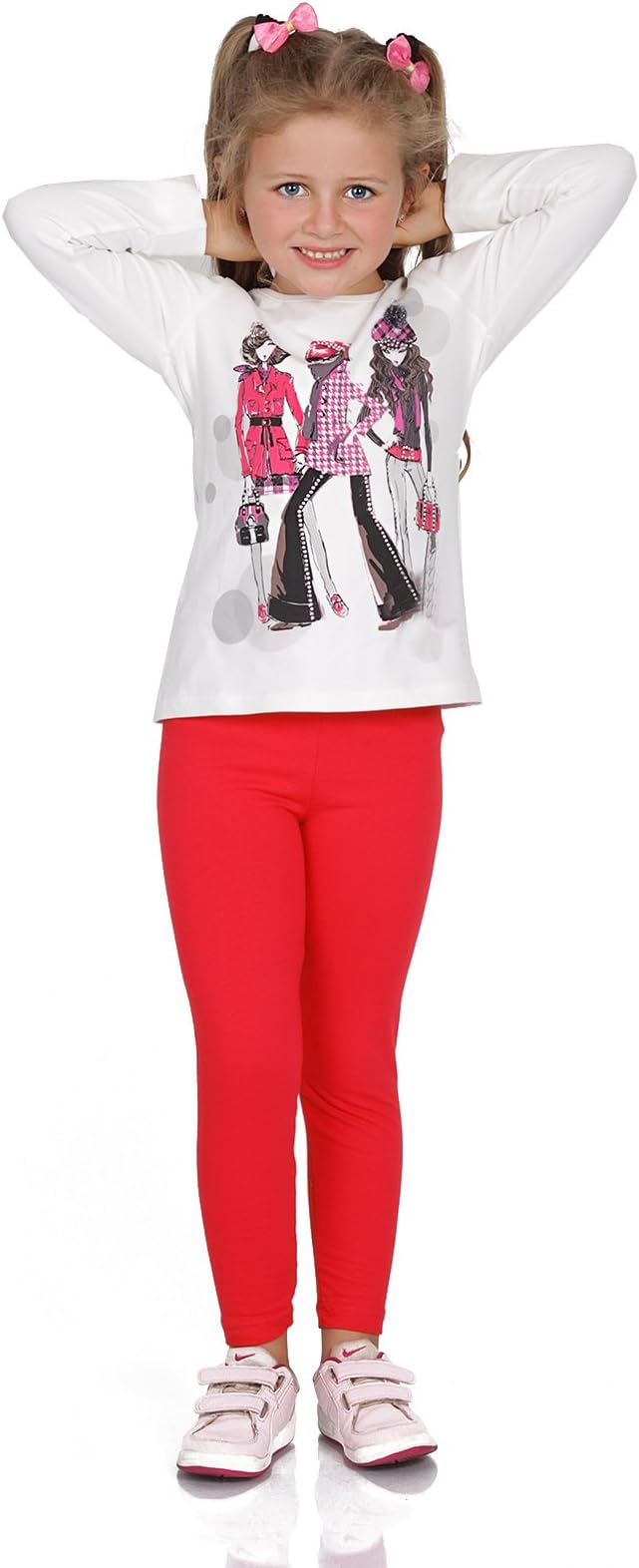 FUTURO FASHION Girls Children Full Length Plain Cotton Leggings Cycling Casual Wear Infant Trousers Leggings Solid Tights Pants for Kids Age 2-13 Child