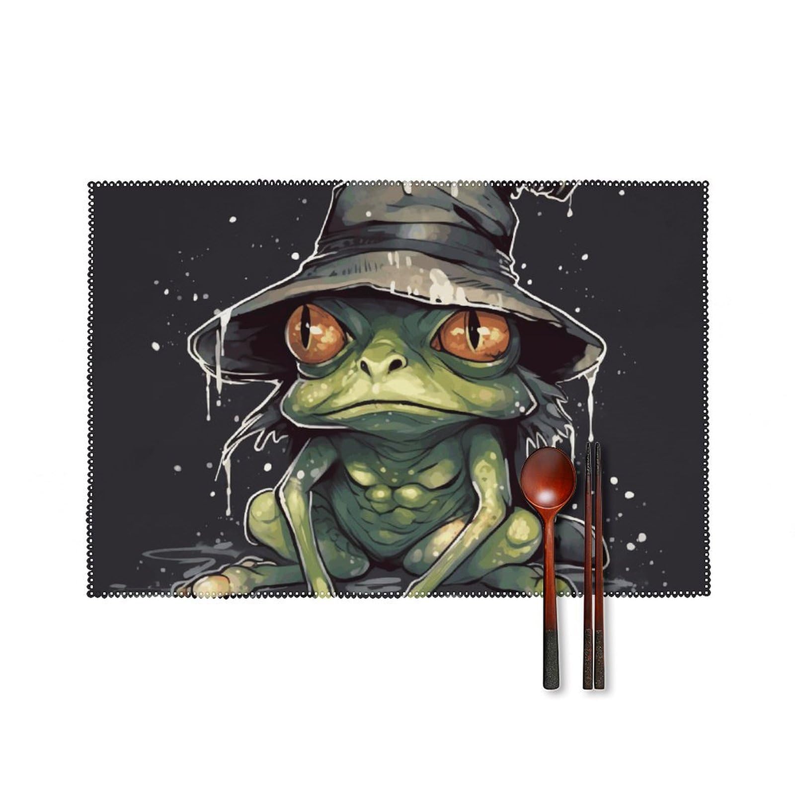 Set de table grenouille chapeau de sorcière pour animer vos repas de cuisine en famille