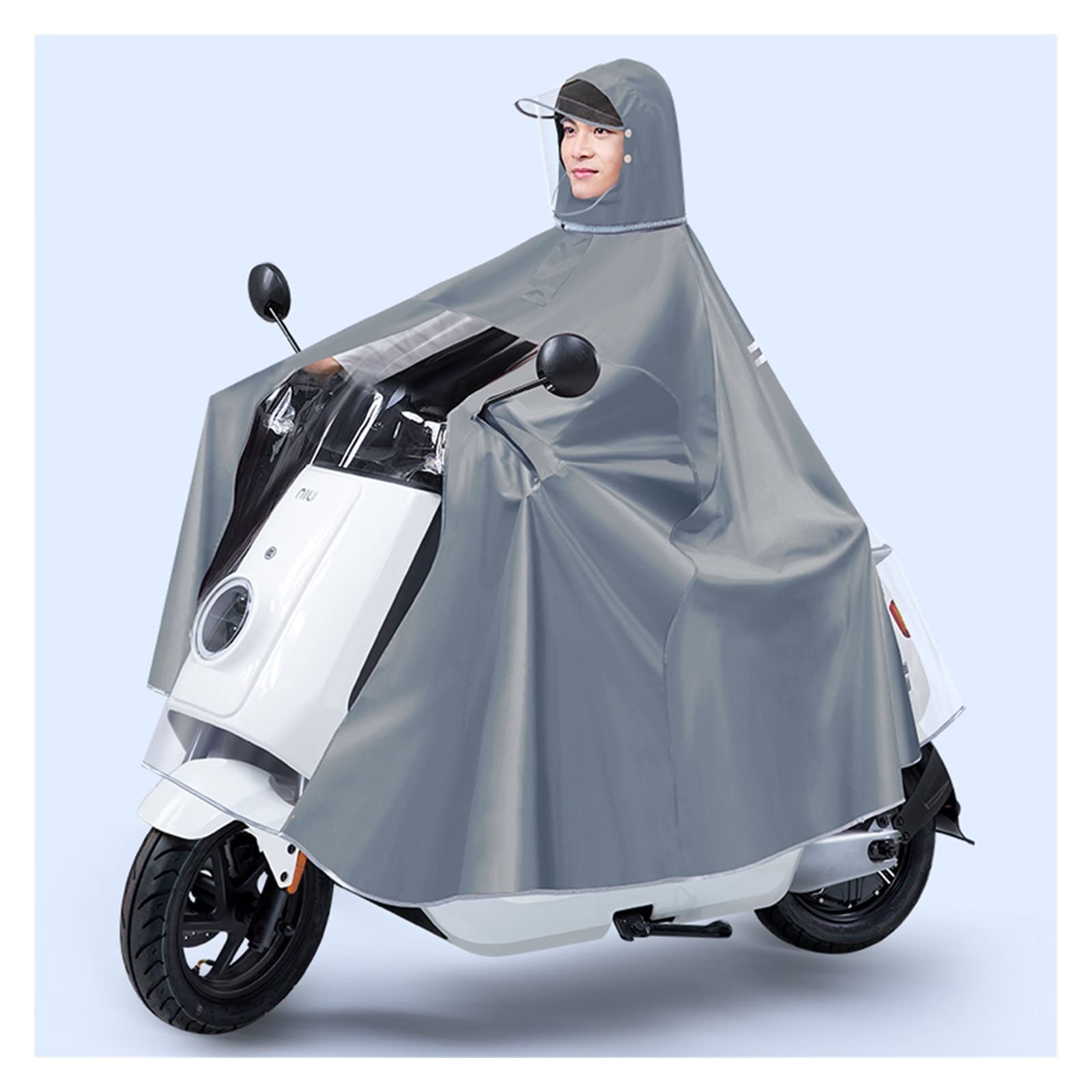 Rain Poncho for Cycling Bike Ebike Motorcycle Mobility Scooter Multicolor Multiple Sizes(Grey,4XL)