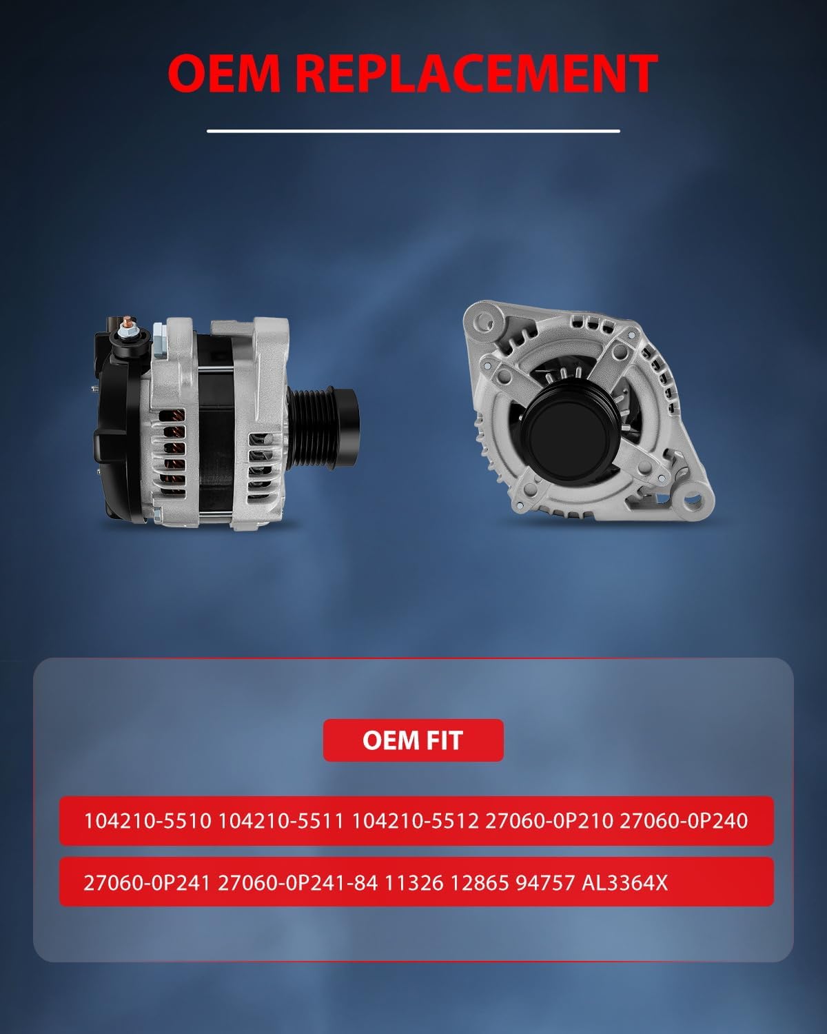 cciyu New Alternator 11326 Fit for 2010-2014 For Lexus for RX350,2011-2016 For Toyota for Highlander,2007-2016 For Toyota for Sienna,2010-2015 For Toyota for Venza