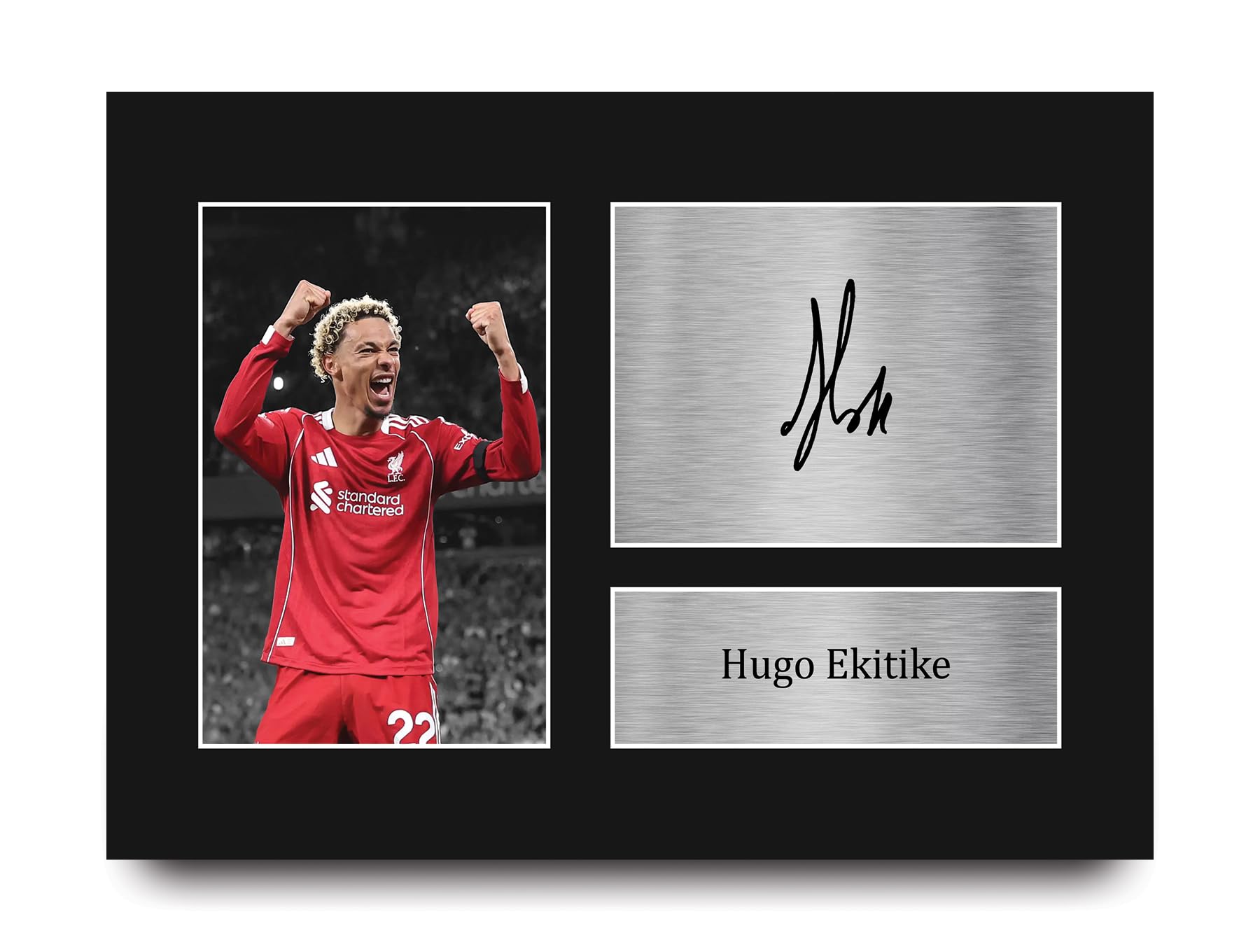 HWC Trading Hugo Ekitike Liverpool Gifts Printed Signed Autograph Picture for Football Fans and Supporters - A4