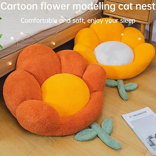 Miniatura 2 de SSDHUA Sofá cama con forma de flor para gatos, lindo y cómodo, nido para gatos, grueso, antideslizante, suave, cama para mascotas, cojín
