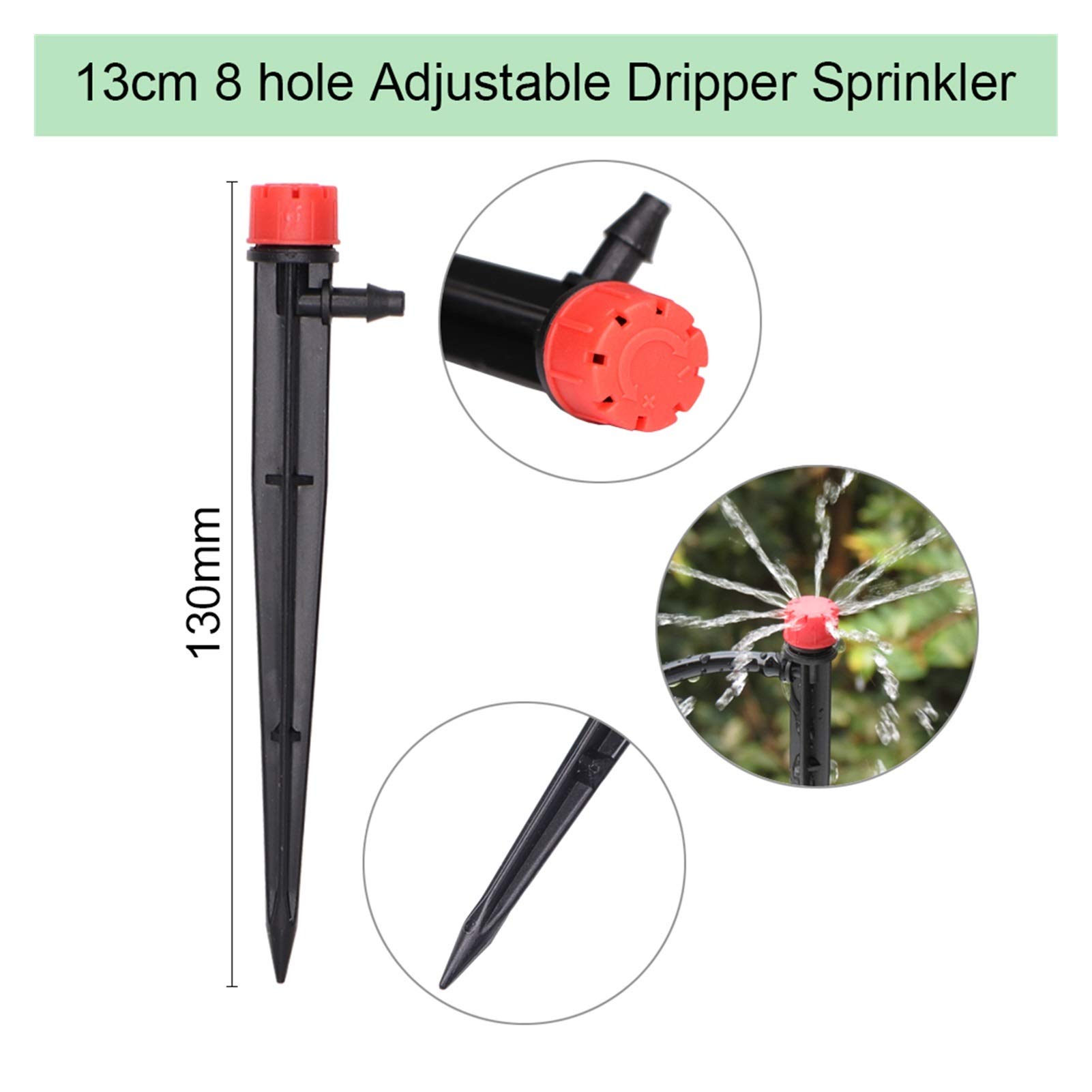 Per il giardino 90/180/360 gradi regolabile 13 cm di irrigazione per l'inserimento del ghinding di inserimento del terreno 4/7mm Giardino del tubo del tubo del tubo di annaffiatura del tubo del tubo d