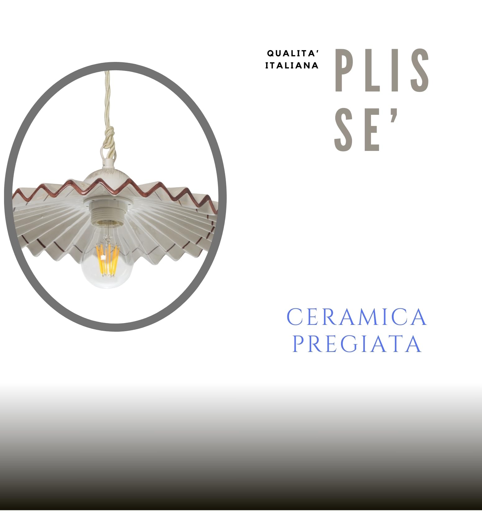 VANNI LAMPADARI - Lampadario a Sospensione Plissè- Lampadario Soggiorno in Ceramica- Lampadario Camera da Letto Decorato a Mano- Lampadario Rustico Taverna, Cucina- 30 cm, Marrone