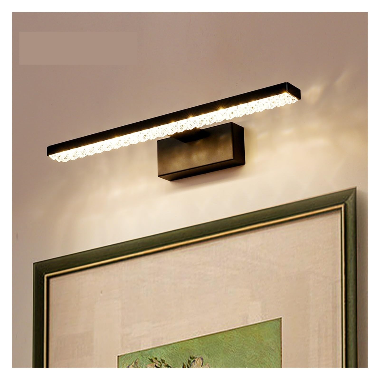 Luces de cuadro para pared Aplique de pared Led moderno AC85-265V, aplique de pared for baño, pantalla brillante, aplique de pared, aplique de pared con iman de 400 550mm(5500-7000K,Black 550mm)