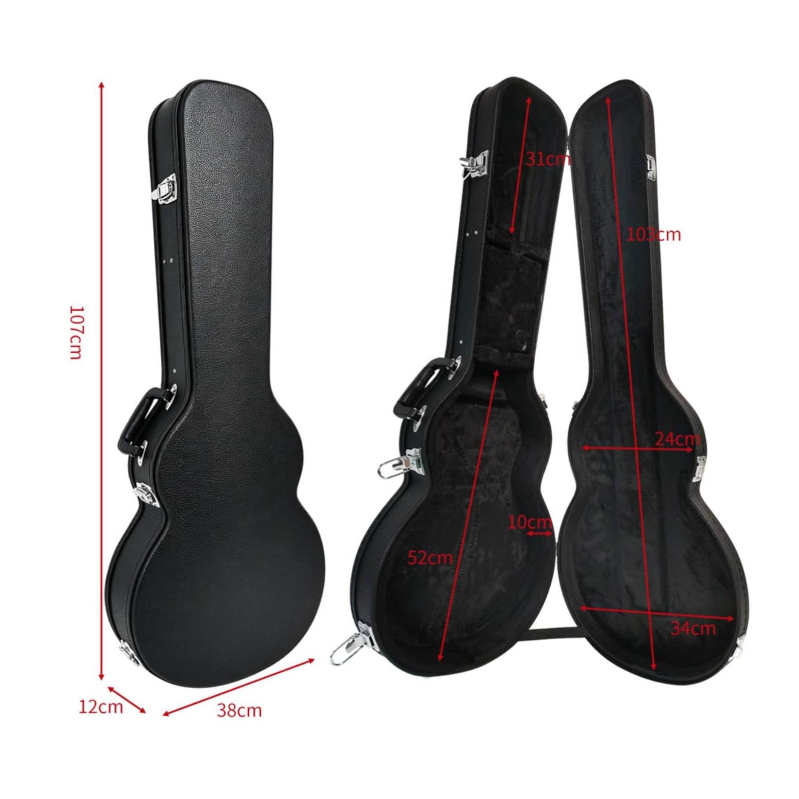 Baoblaze 1 Pezzo Custodia Chitarra Classica Custodia Rigida Custodia Strumento Astuccio Protettivo in Legno Pelle Velluto con Profilo Cucito E Robusto