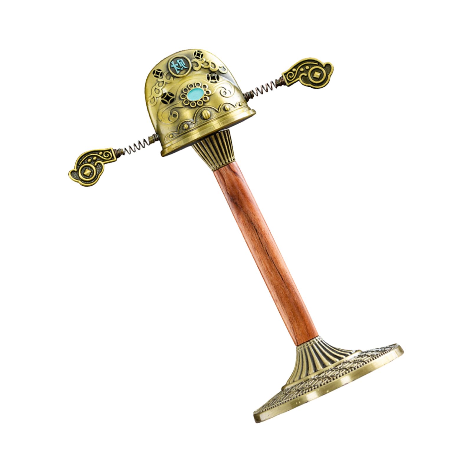 God of Wealth Hat Shape Rotating Metal Censers Incenses Cone Burners for Home Decors Table Centerpieces Bedroom Meditations Censers Holder