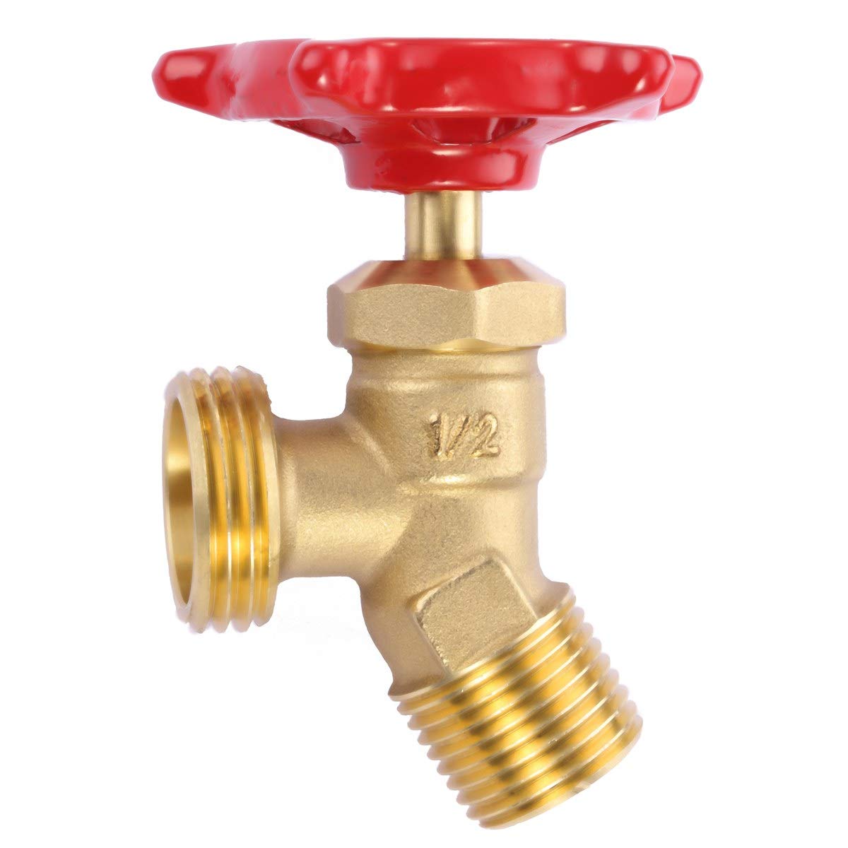 Litorange Solid Brass Backyard 65 Degree Elbow Stop Valve Hose Bibb
